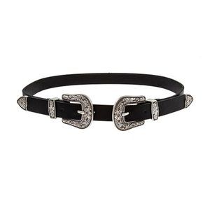 Express Silver Double Buckle Belt